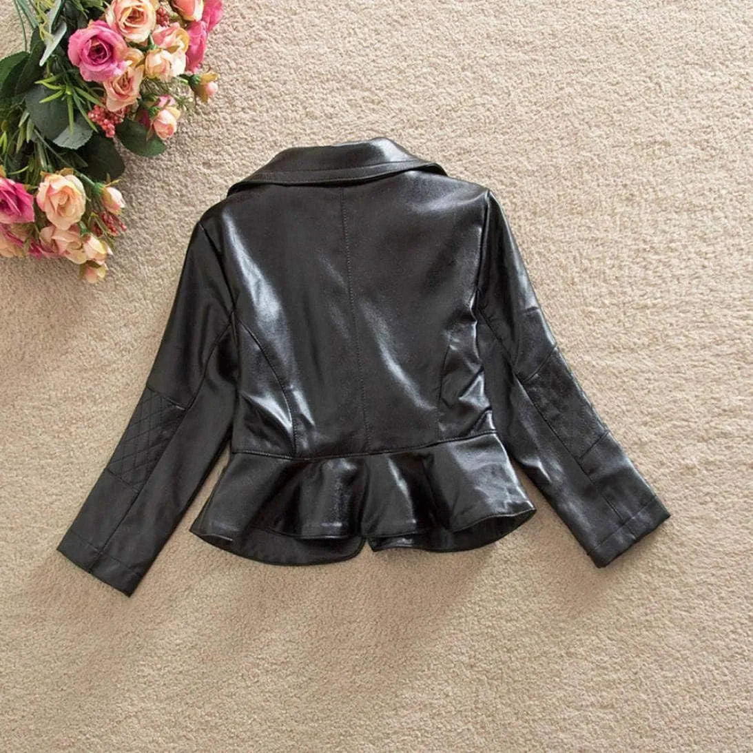 Girls Short Jacket Coat 1-4 Years Old,Fashion Infant Toddler Girls Kids Autumn Winter Leather Zipper Outerwear