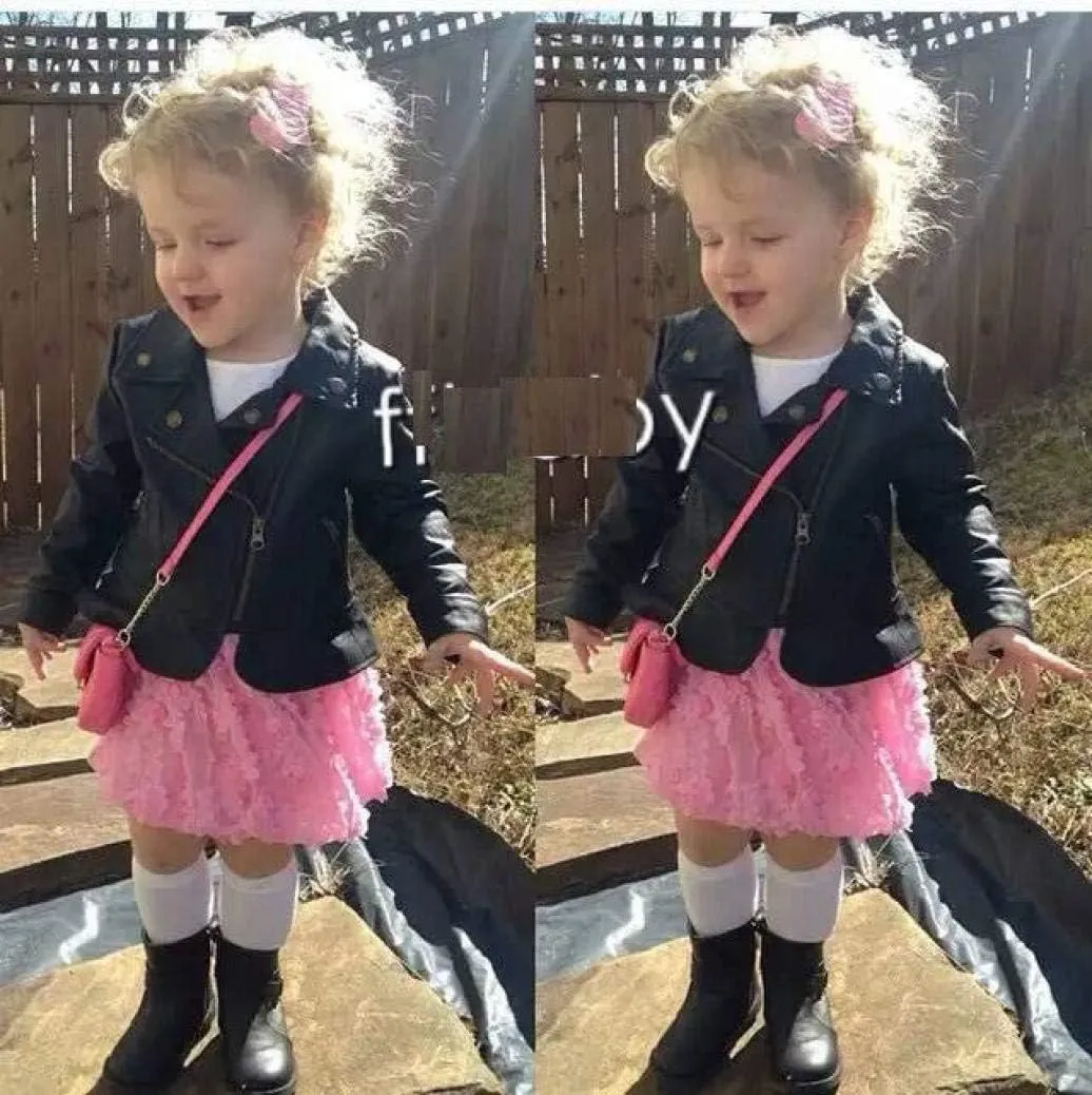 Girls Short Jacket Coat 1-4 Years Old,Fashion Infant Toddler Girls Kids Autumn Winter Leather Zipper Outerwear