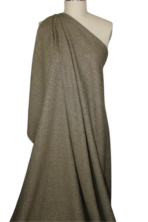 Glen Plaid Cashmere Blend Flannel - Brown/Cream