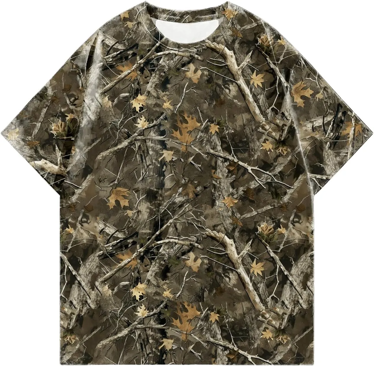 GORGLITTER Men's Camo Tropical Graphic Oversized T Shirt Y2K Crewneck Short Sleeve Tee Tops