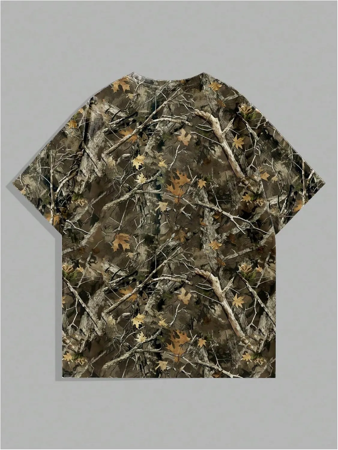 GORGLITTER Men's Camo Tropical Graphic Oversized T Shirt Y2K Crewneck Short Sleeve Tee Tops