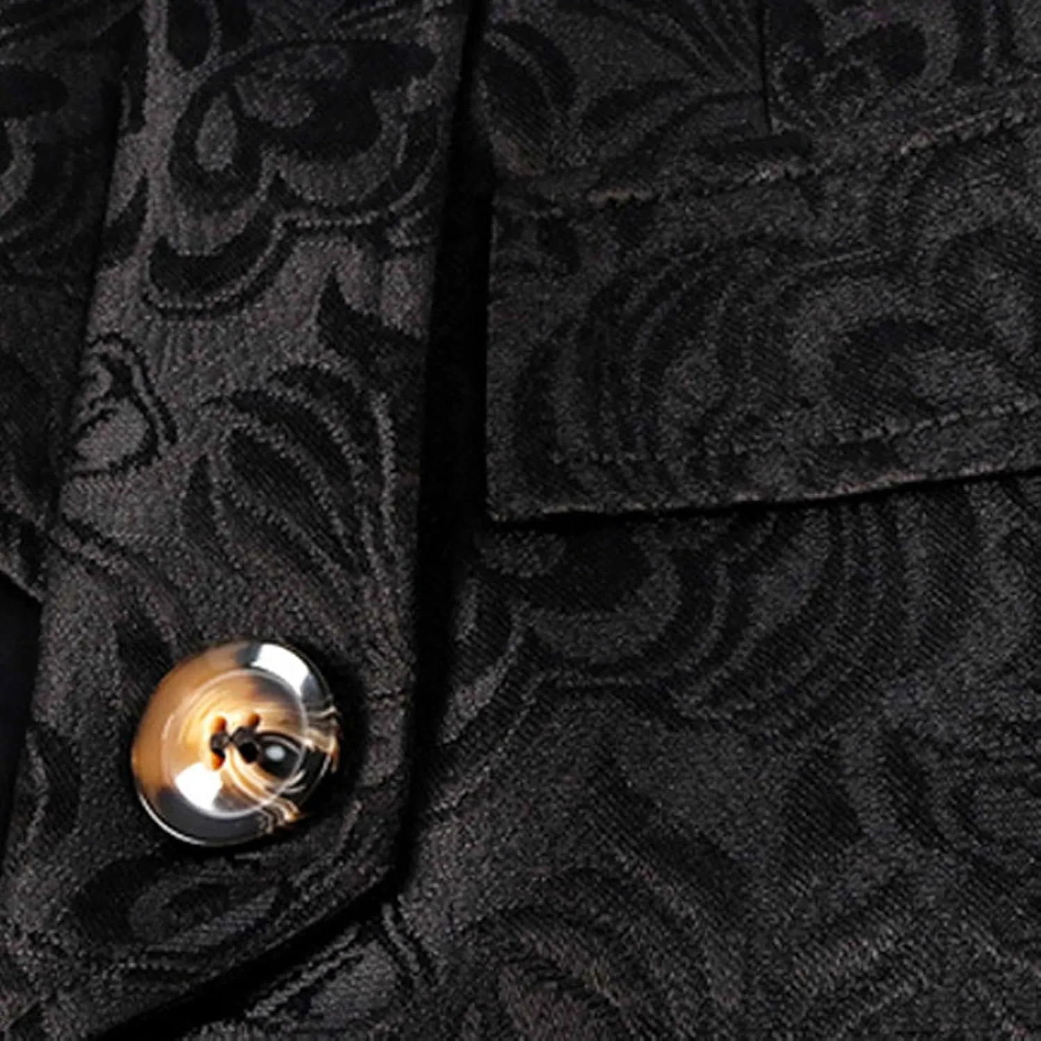 Gothic Embroidery Jacket for Men Steampunk Overcoat Double-Breasted Outwear Vintage Trench Coat Halloween Costume