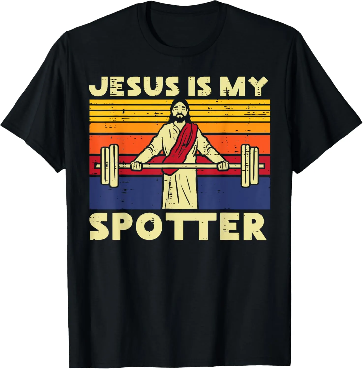 Gym Jesus Is My Spotter Christian Workout Lifting Men Women T-Shirt