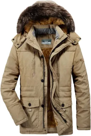 Haitpant Men Winter Jacket Cotton Padded Warm Coat Military Hooded Fleece Parkas Thick Long Outwear Windbreaker Jackets