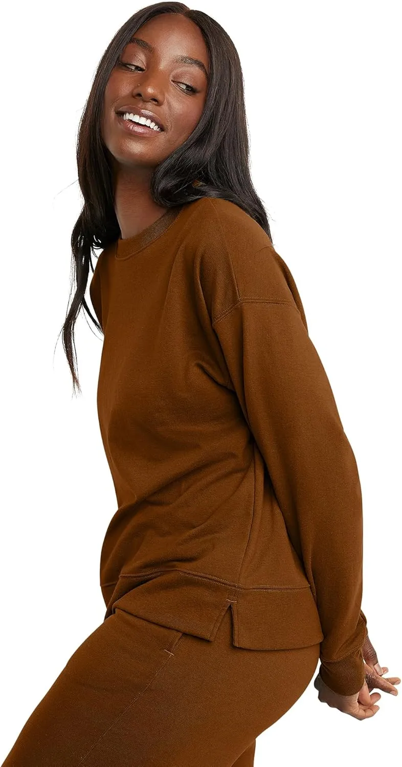 Hanes Women's Originals French Terry, Lightweight Fleece Pullover Sweatshirt, Available in Plus