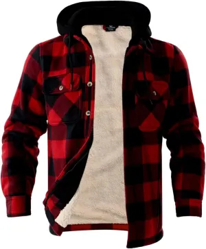Heavyweight Hoodies for Men Jackets Comfy Sherpa Lined Zip Up Hoodie Coats with Pockets Outerwear