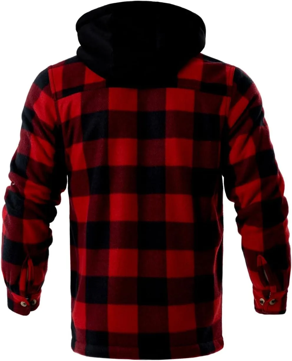 Heavyweight Hoodies for Men Jackets Comfy Sherpa Lined Zip Up Hoodie Coats with Pockets Outerwear