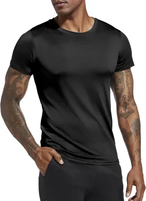 Holure Men's Compression/Loose Fit Tee Short Sleeve Sports Baselayer T-Shirts Cool Dry Tops (Pack of 1 or 3)