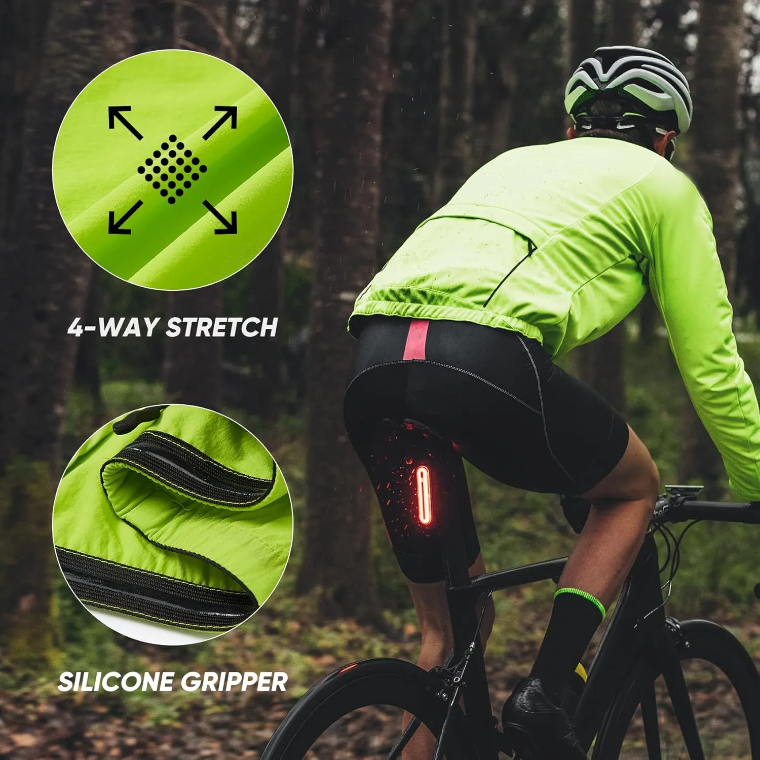 HOTSUIT Cycling Rain Jacket for Men Breathable Running Jacket Waterproof Biking Windbreaker