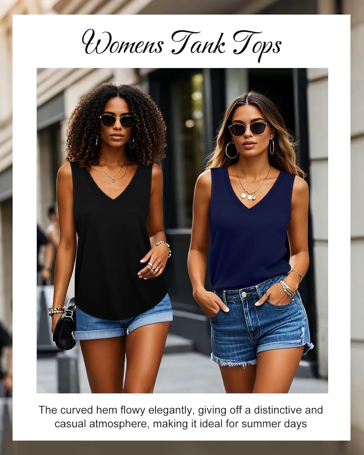 Huukeay 3 Pack Women's Tank Tops V Neck Loose Fit Casual Shirts Flowy Trendy Sleeveless Summer Basic Tee 2025 Fashion