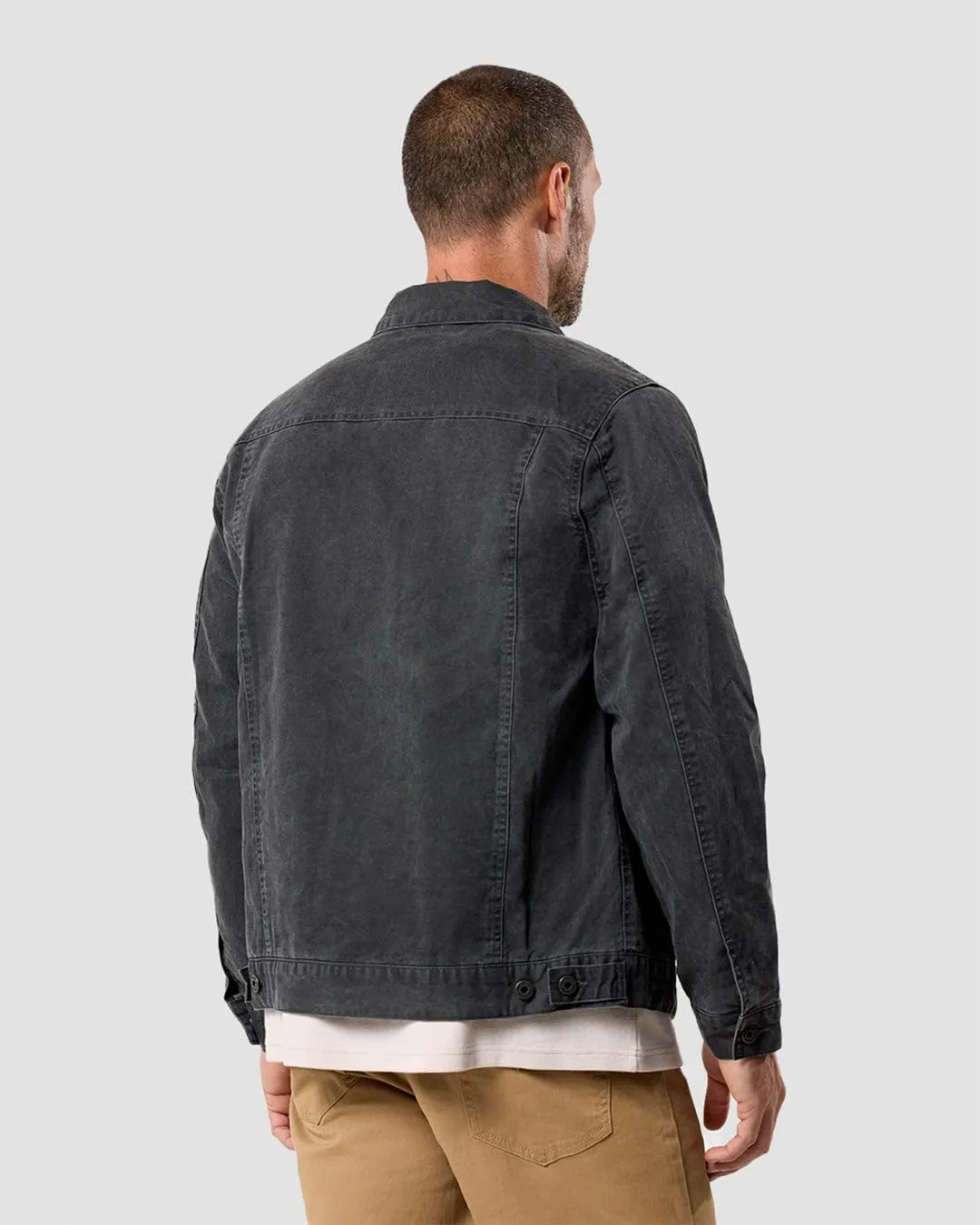 INTO THE AM Tradesman Trucker Jacket Men S-4XL Flannel Lined Workwear Cotton Canvas Jacket