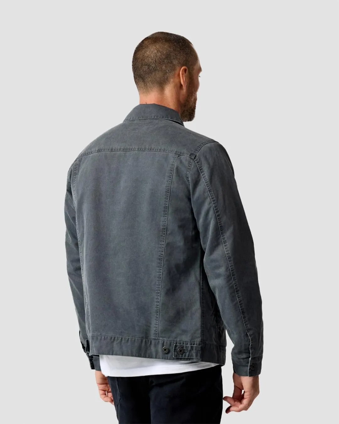INTO THE AM Tradesman Trucker Jacket Men S-4XL Flannel Lined Workwear Cotton Canvas Jacket