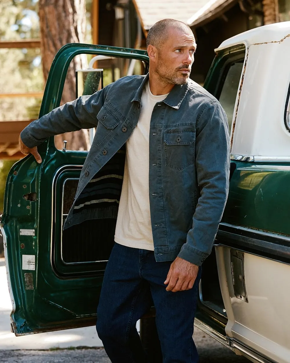 INTO THE AM Tradesman Trucker Jacket Men S-4XL Flannel Lined Workwear Cotton Canvas Jacket