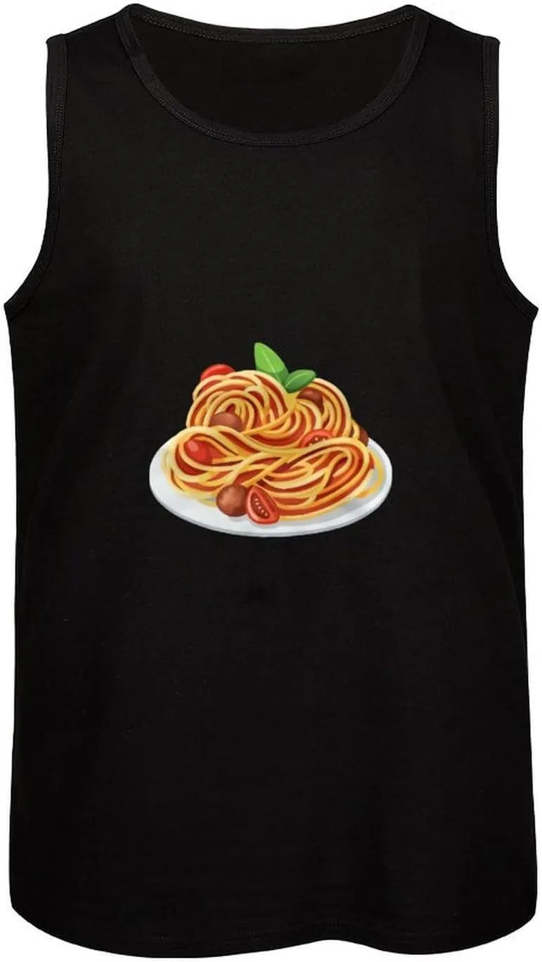 Italy Pasta Noodle Men's Sleeveless Muscle Shirts Workout Tank Top Graphics Tee T Shirt