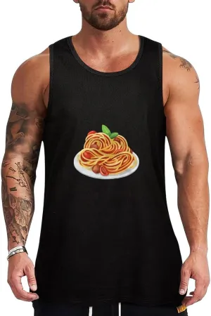 Italy Pasta Noodle Men's Sleeveless Muscle Shirts Workout Tank Top Graphics Tee T Shirt