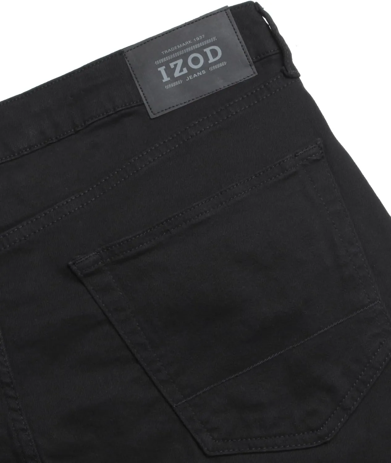 IZOD Men's Relaxed Fit Jeans - Classic 5-Pocket Comfort Stretch Denim - Straight Leg Casual Work Pants for Men