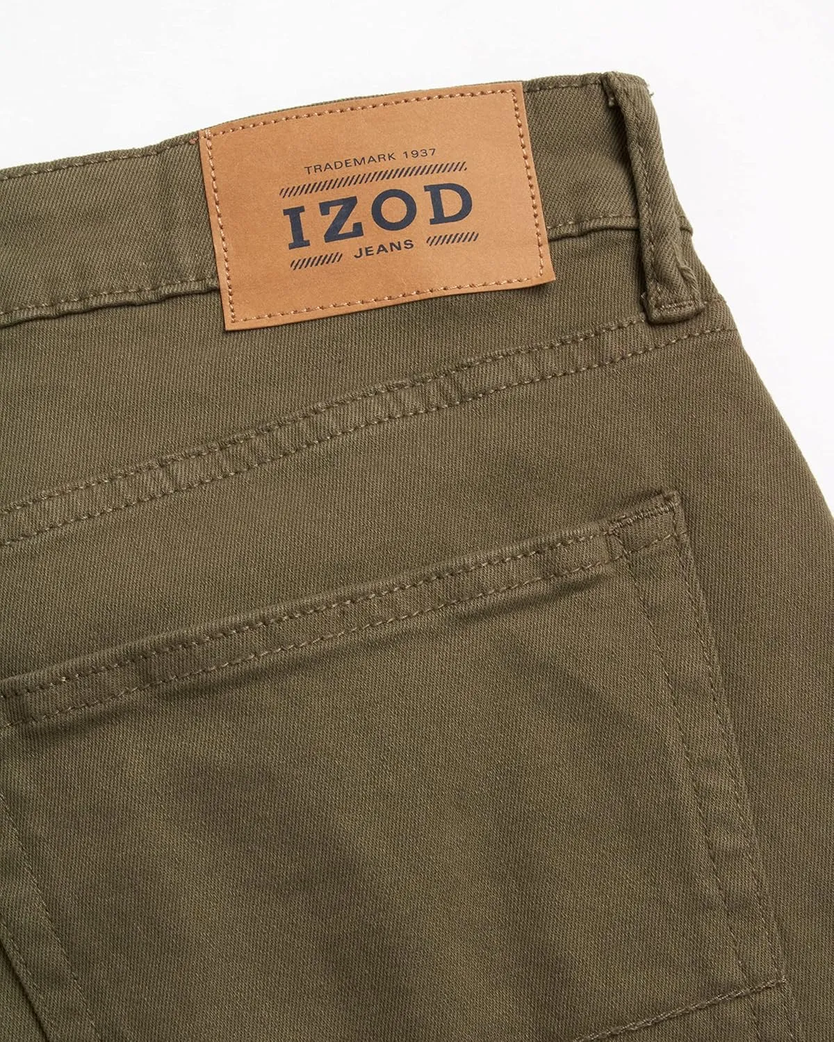 IZOD Men's Relaxed Fit Jeans - Classic 5-Pocket Comfort Stretch Denim - Straight Leg Casual Work Pants for Men