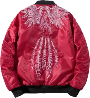 Jacket Men Phoenix Embroidered Sukajan Windbreaker Japanese Baseball Coat Spring Winter Padded Clothing Ma-1