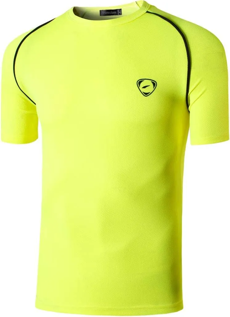 jeansian Men's Sport Quick Dry Fit Short Sleeve T-Shirts Tee Shirt Tshirt Tennis Golf Bowling Tops LSL182