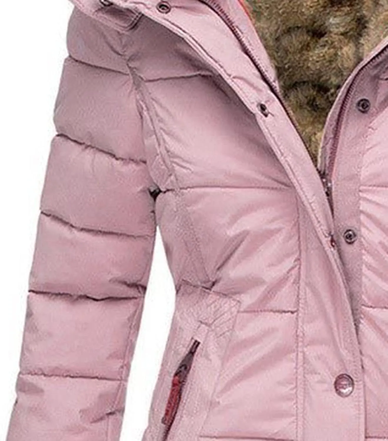 JEsilunmaMY Women's Winter Military Hooded Coats Long Sleeve Slim Fit Fleece Parkas Anoraks Warm Thicken Cotton Puffer Jacket