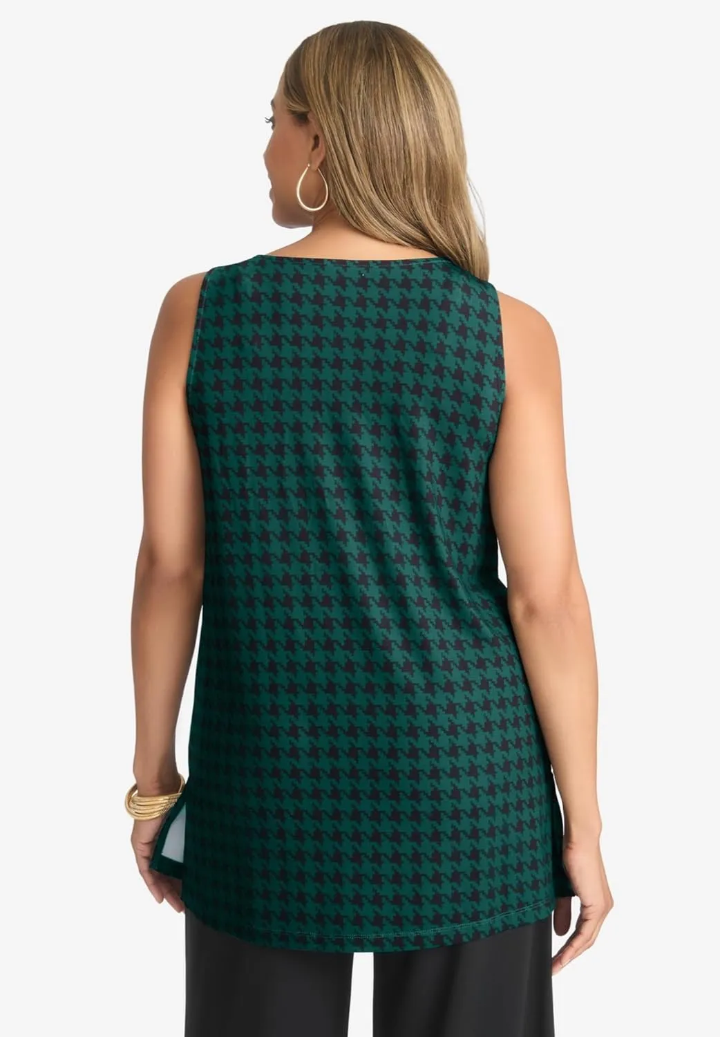 Jessica London Women's Plus Size Knit Tunic Tank Long Sleeveless Blouse