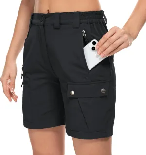 Jessie Kidden Womens Stretch Cargo Hiking Shorts Quick Dry Elastic Waist 7" Casual Shorts for Women