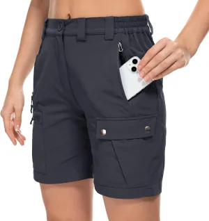 Jessie Kidden Womens Stretch Cargo Hiking Shorts Quick Dry Elastic Waist 7" Casual Shorts for Women