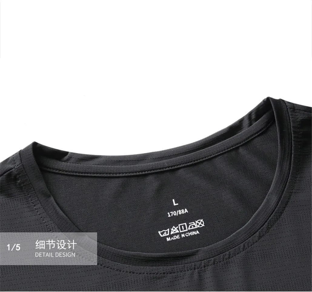 keusyoi Oversized Ice Silk Mesh Tshirt for Men Summer Short Sleeve Tee Tops Men's Quick Dry T-Shirt Running Tshirt