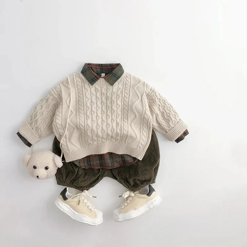 Kids Cable-Knit Wool Pullover
