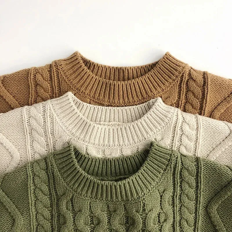 Kids Cable-Knit Wool Pullover