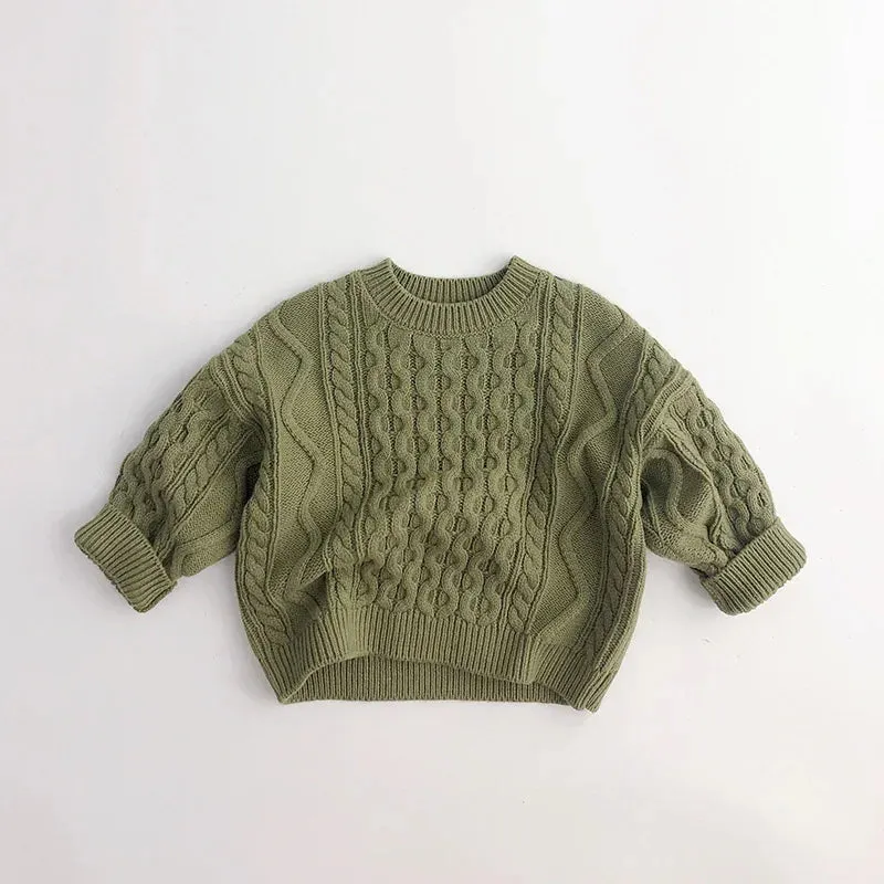 Kids Cable-Knit Wool Pullover