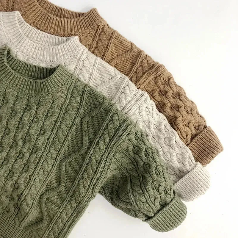 Kids Cable-Knit Wool Pullover