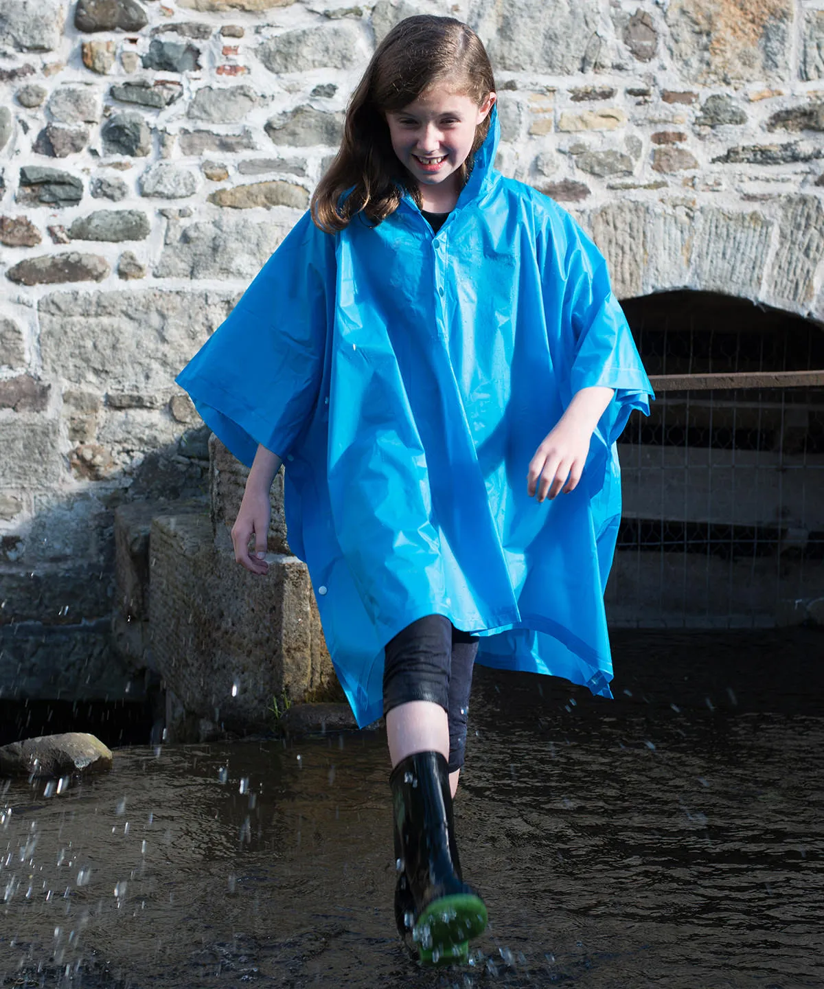 Kids plastic poncho | Black