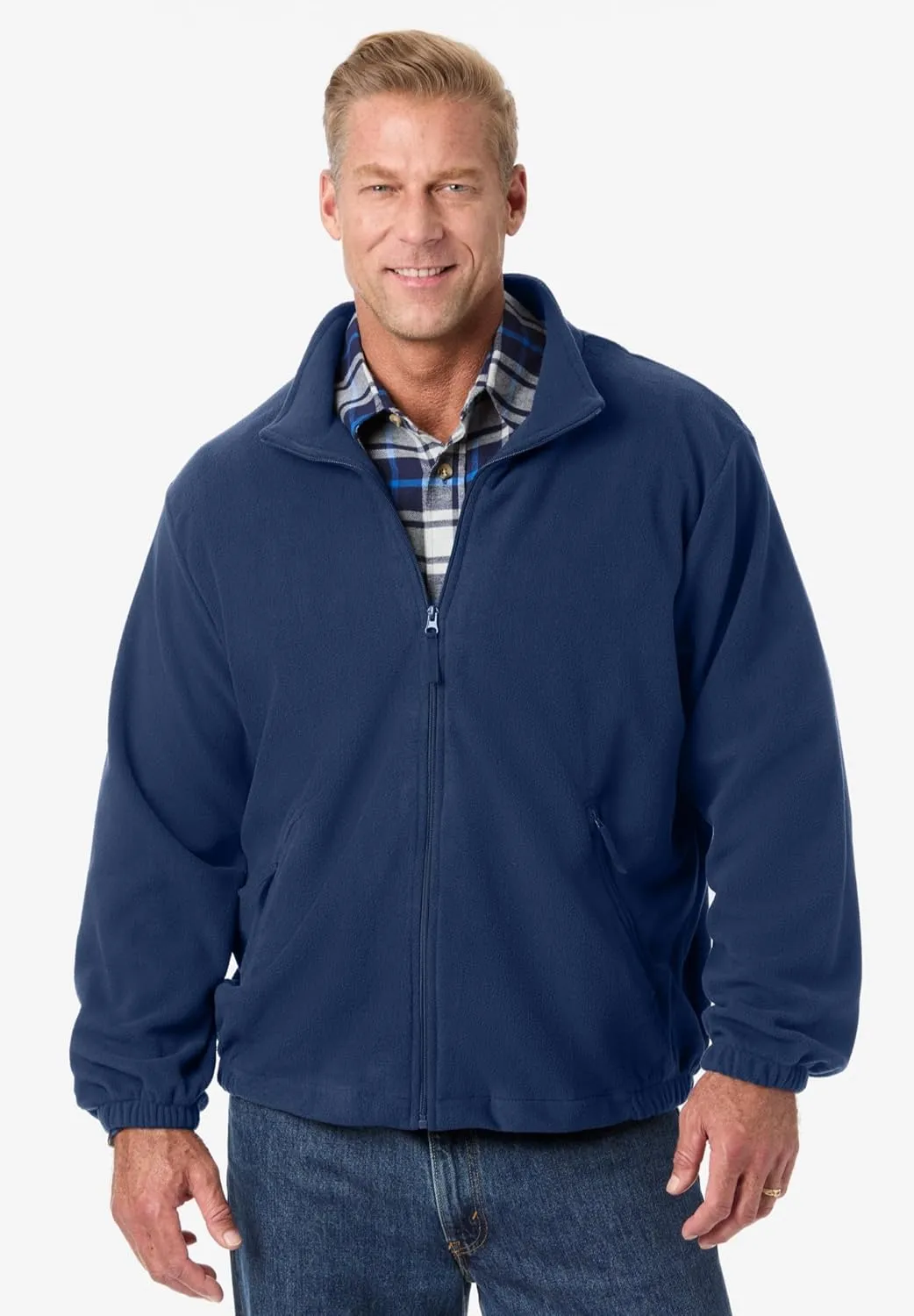 KingSize Men's Big & Tall Explorer Plush Fleece Full-Zip Jacket
