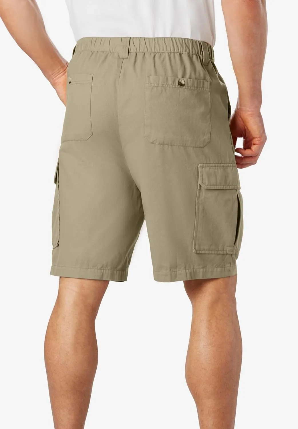 KingSize Men's Big & Tall Knockarounds 8" Full-Elastic Cargo Shorts