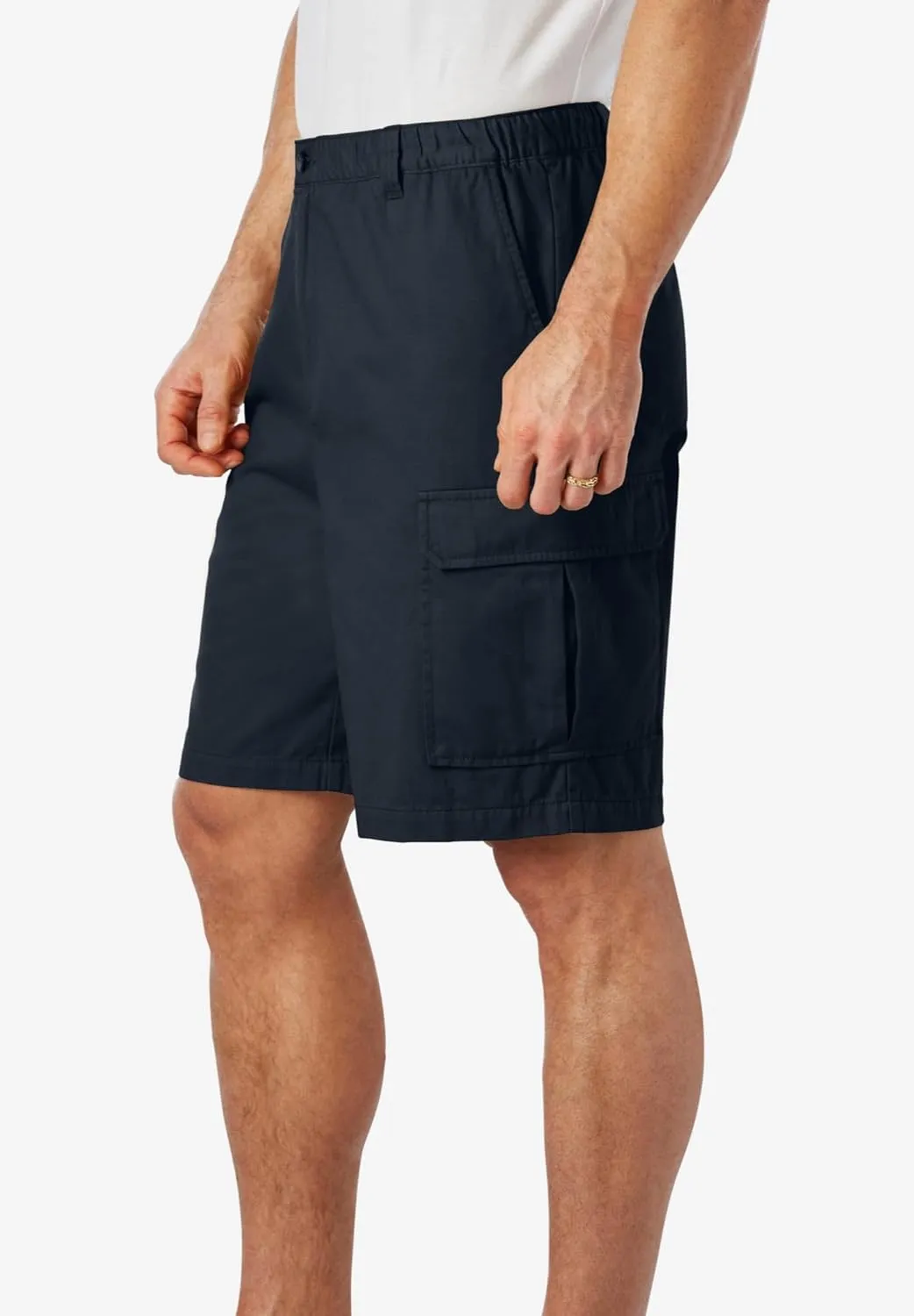 KingSize Men's Big & Tall Knockarounds 8" Full-Elastic Cargo Shorts