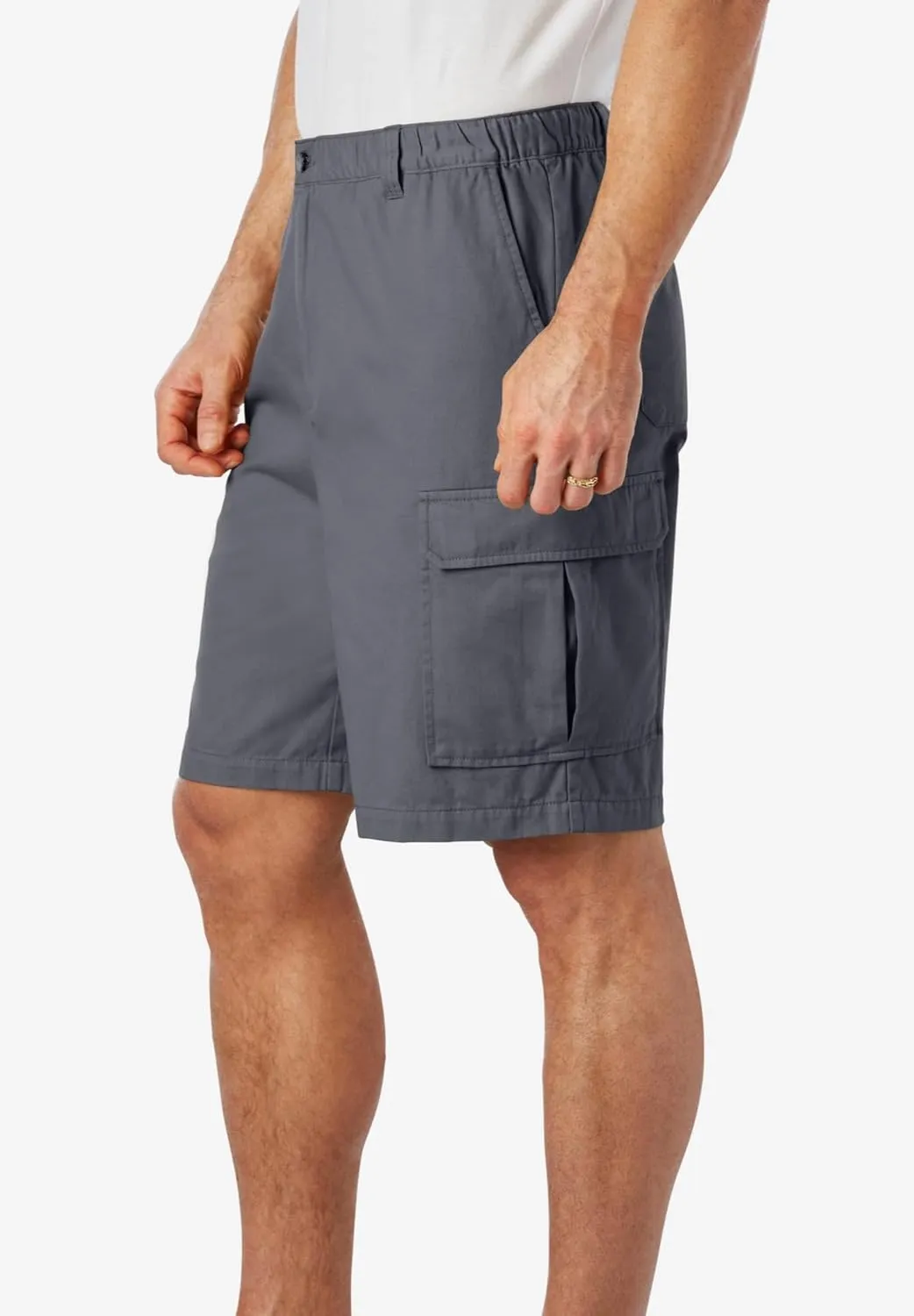KingSize Men's Big & Tall Knockarounds 8" Full-Elastic Cargo Shorts