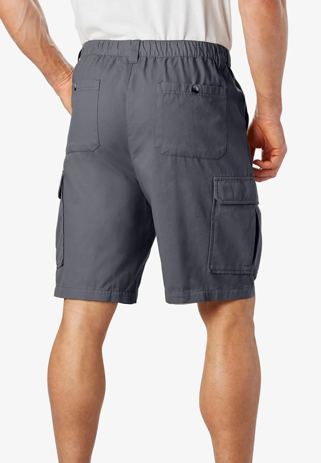 KingSize Men's Big & Tall Knockarounds 8" Full-Elastic Cargo Shorts