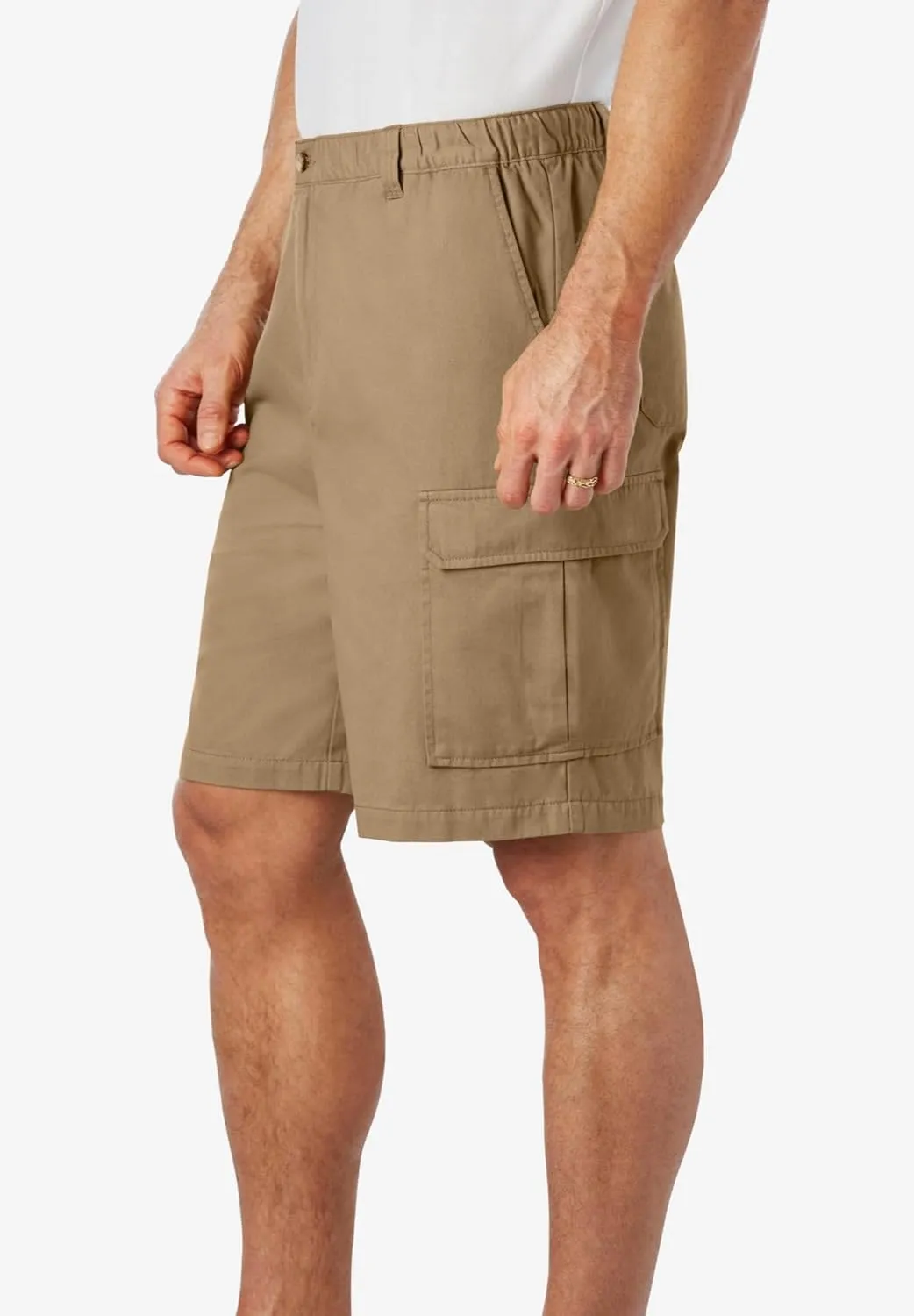 KingSize Men's Big & Tall Knockarounds 8" Full-Elastic Cargo Shorts