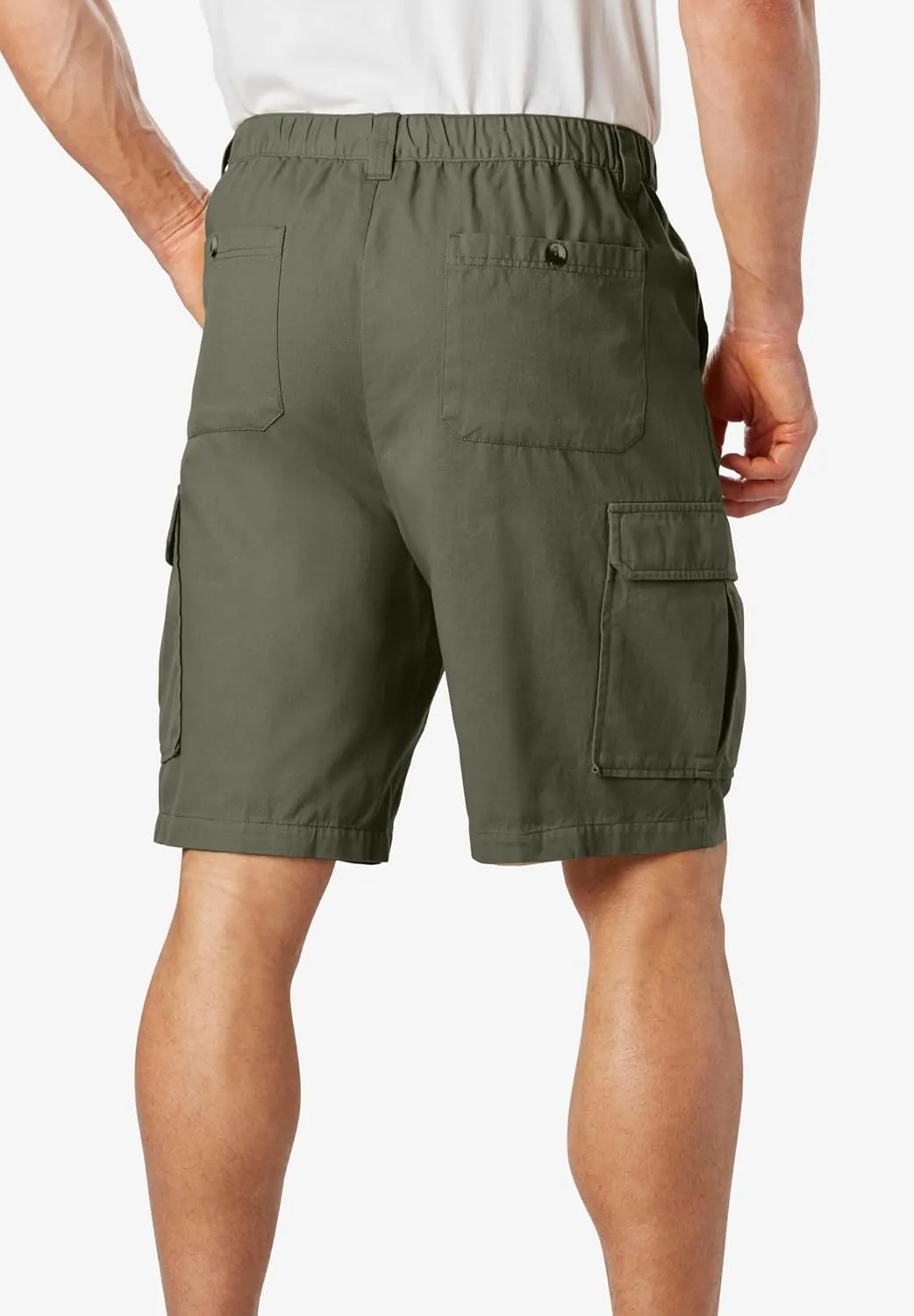 KingSize Men's Big & Tall Knockarounds 8" Full-Elastic Cargo Shorts