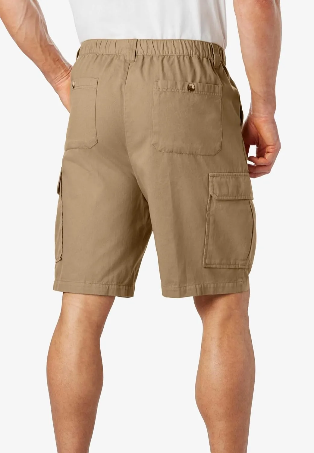 KingSize Men's Big & Tall Knockarounds 8" Full-Elastic Cargo Shorts