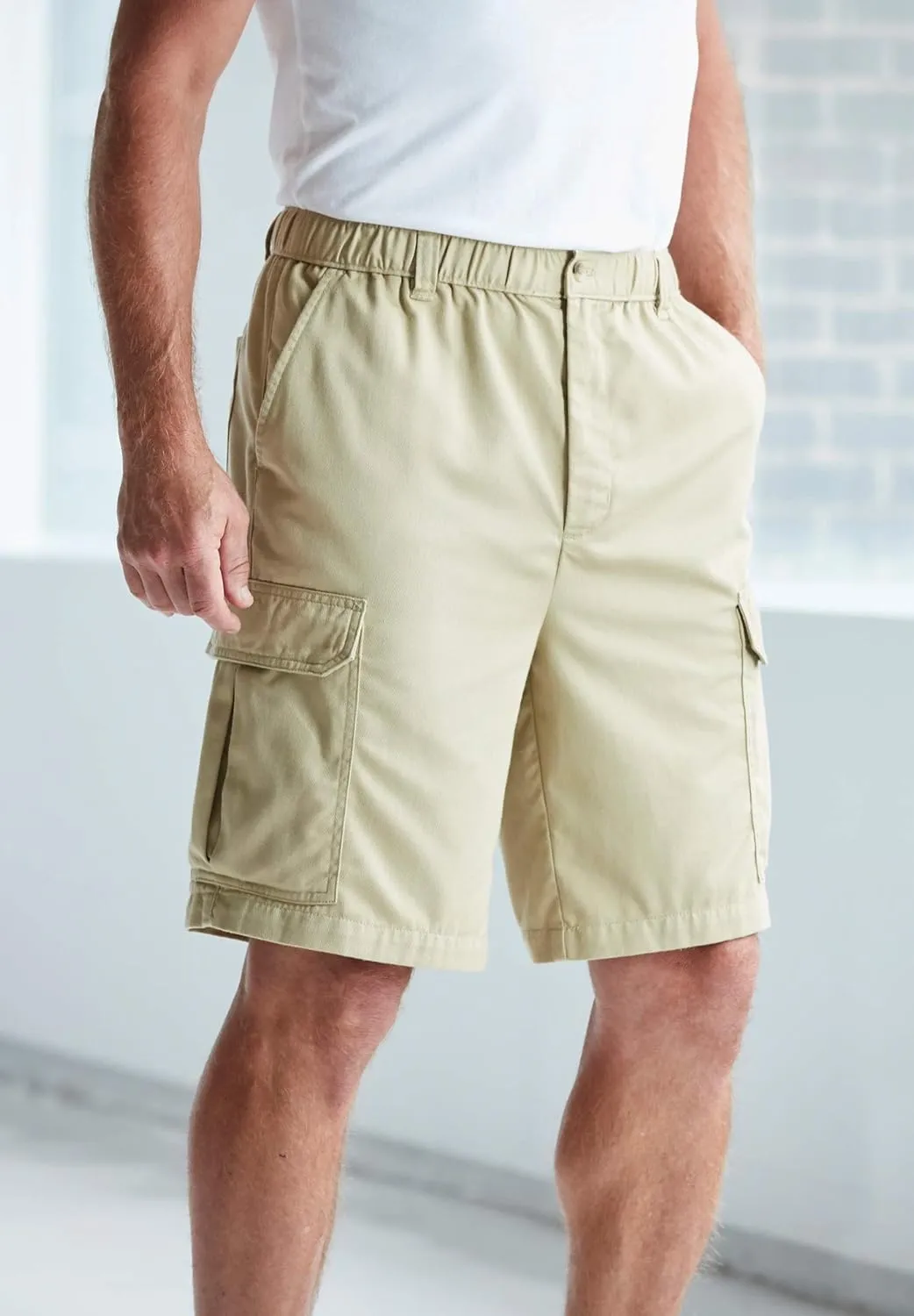 KingSize Men's Big & Tall Knockarounds 8" Full-Elastic Cargo Shorts