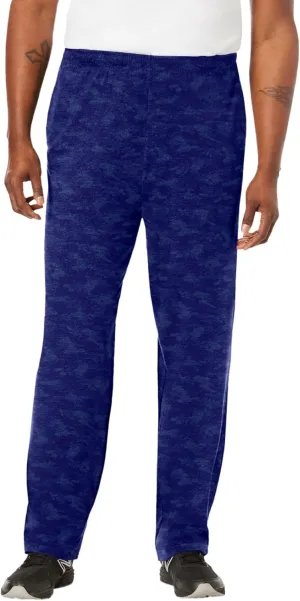 KingSize Men's Big & Tall Lightweight Jersey Open Bottom Sweatpants - L, Navy Mono Camo