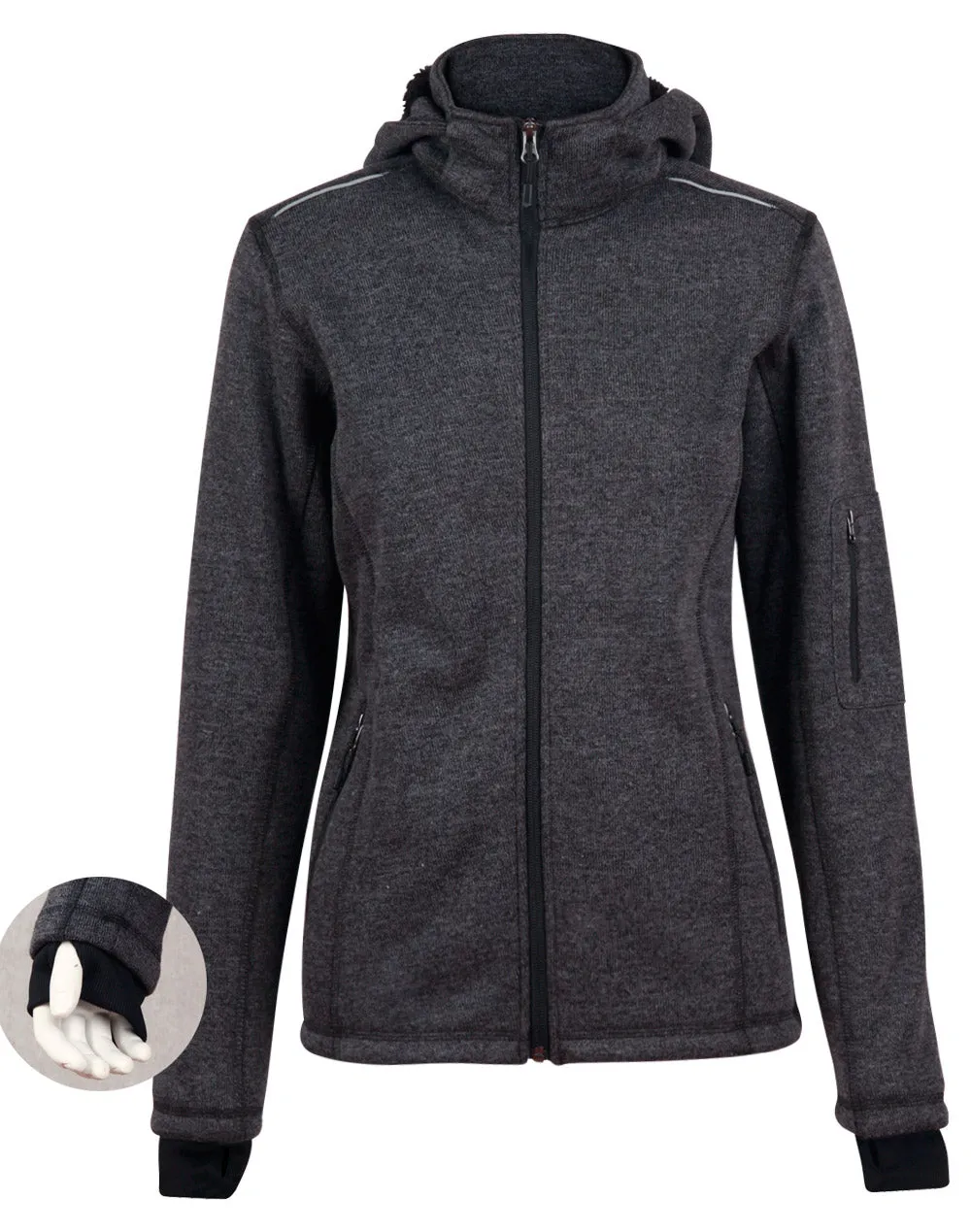 Ladies Heather Bonded Coral Fleece Jacket JK42