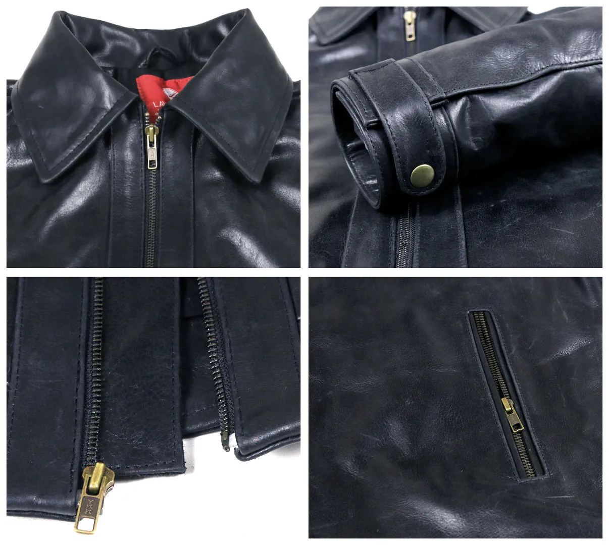 Leather Jackets Hub Mens Genuine Cowhide Leather Jacket (Black, Aviator Jacket) - 1501037