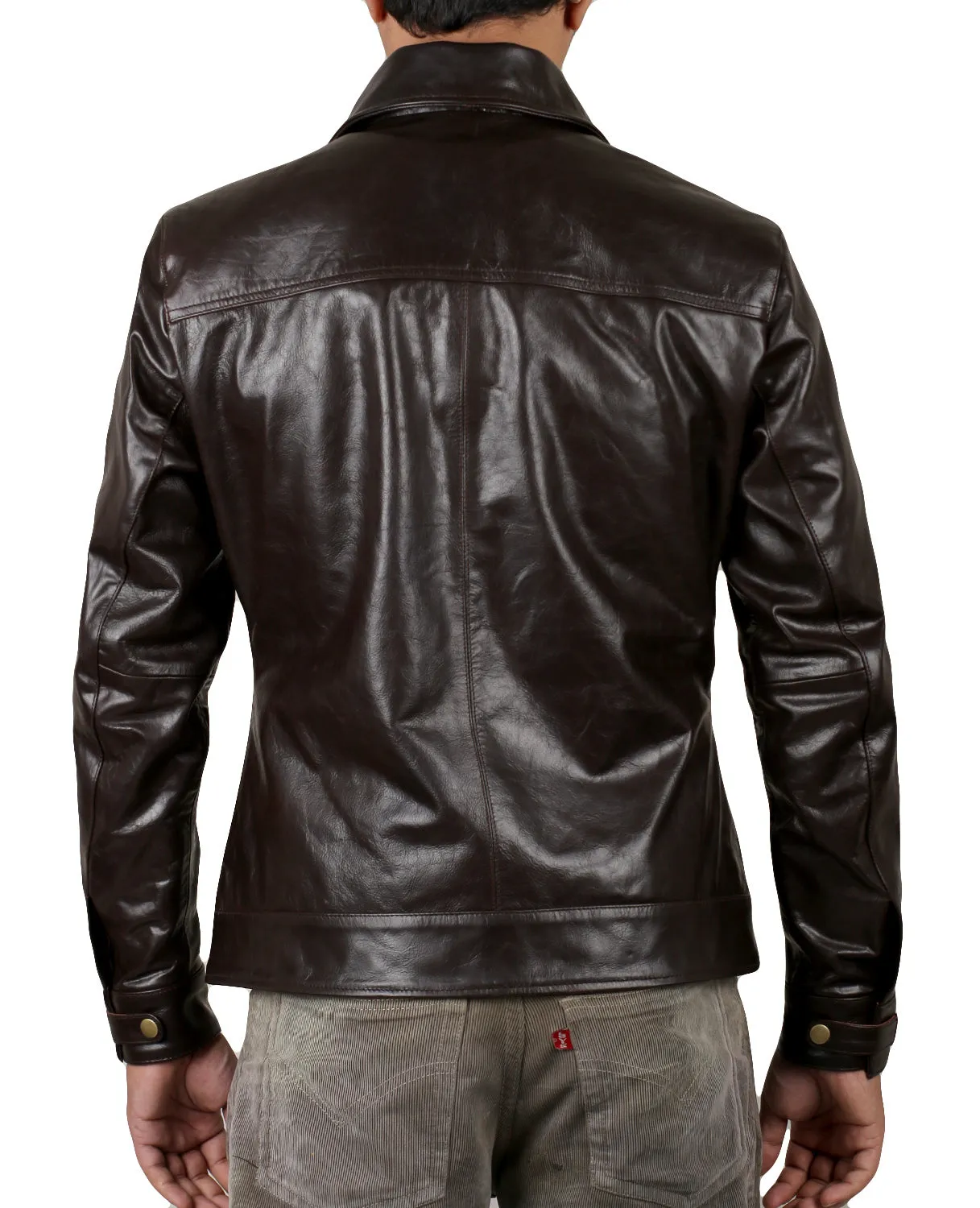 Leather Jackets Hub Mens Genuine Cowhide Leather Jacket (Black, Aviator Jacket) - 1501037