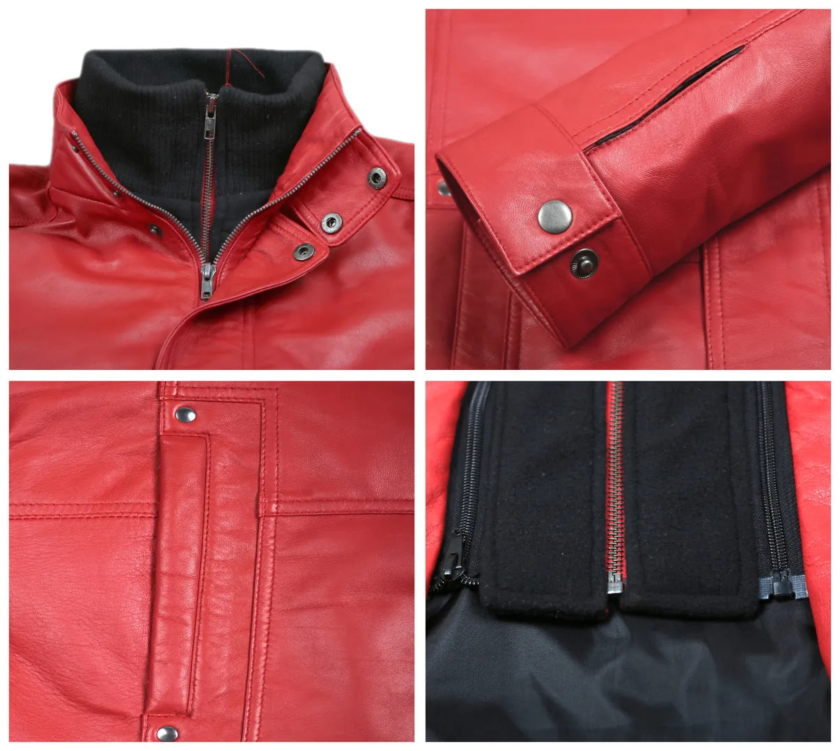 Leather Jackets Hub Mens Genuine Lambskin Leather Jacket (Black, Classic Jacket) - 1501105