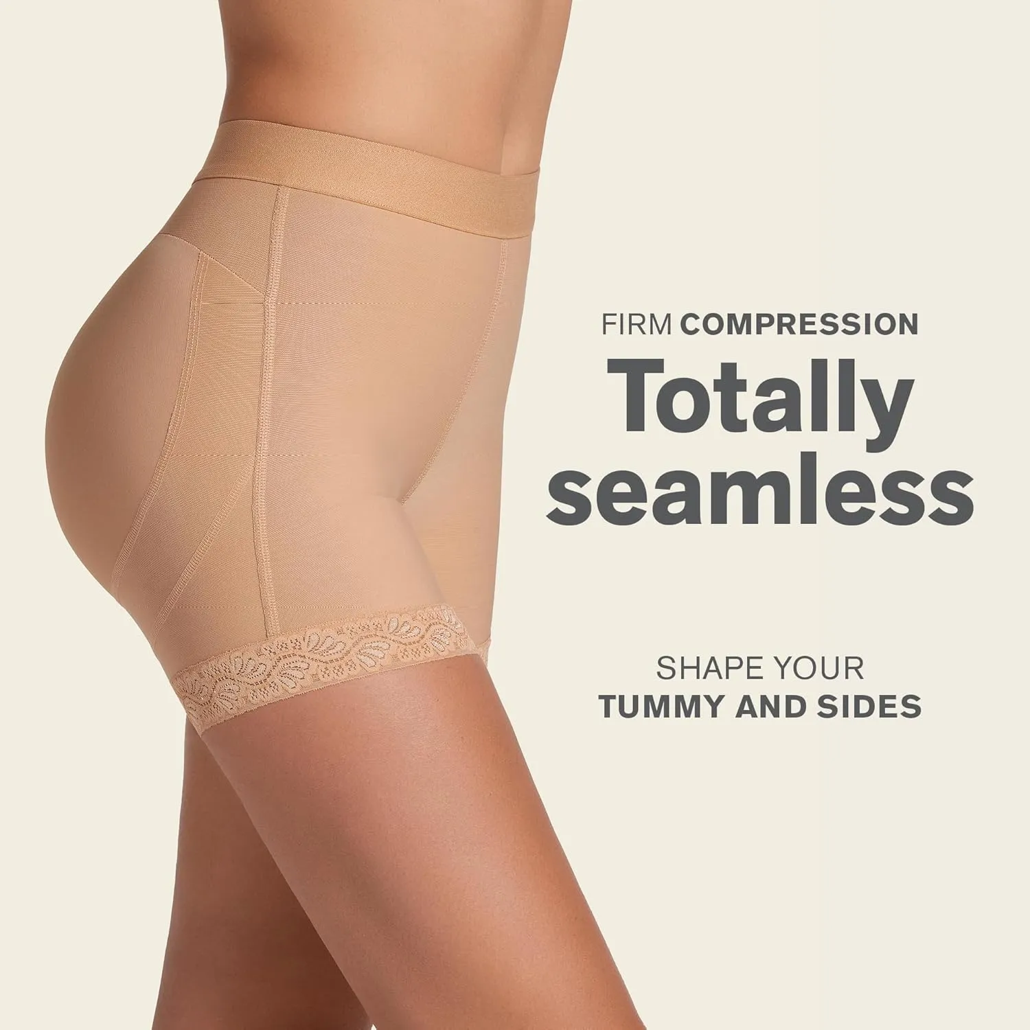 Leonisa Shapewear Shorts for Women, Mid-Rise Shaper Shorts with Tummy Control and Butt Lifter Support