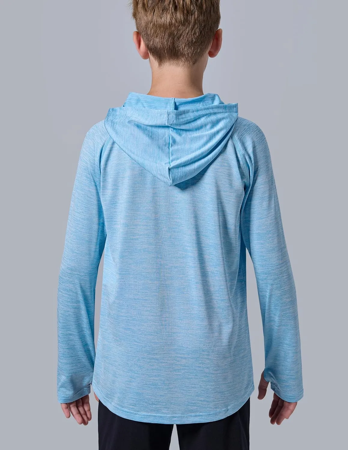 Liberty Imports 3 Pack: Youth Boys Teen Active Long Sleeve Hoodie Sweatshirts - Athletic Dry-Fit Hooded Pullover Shirts