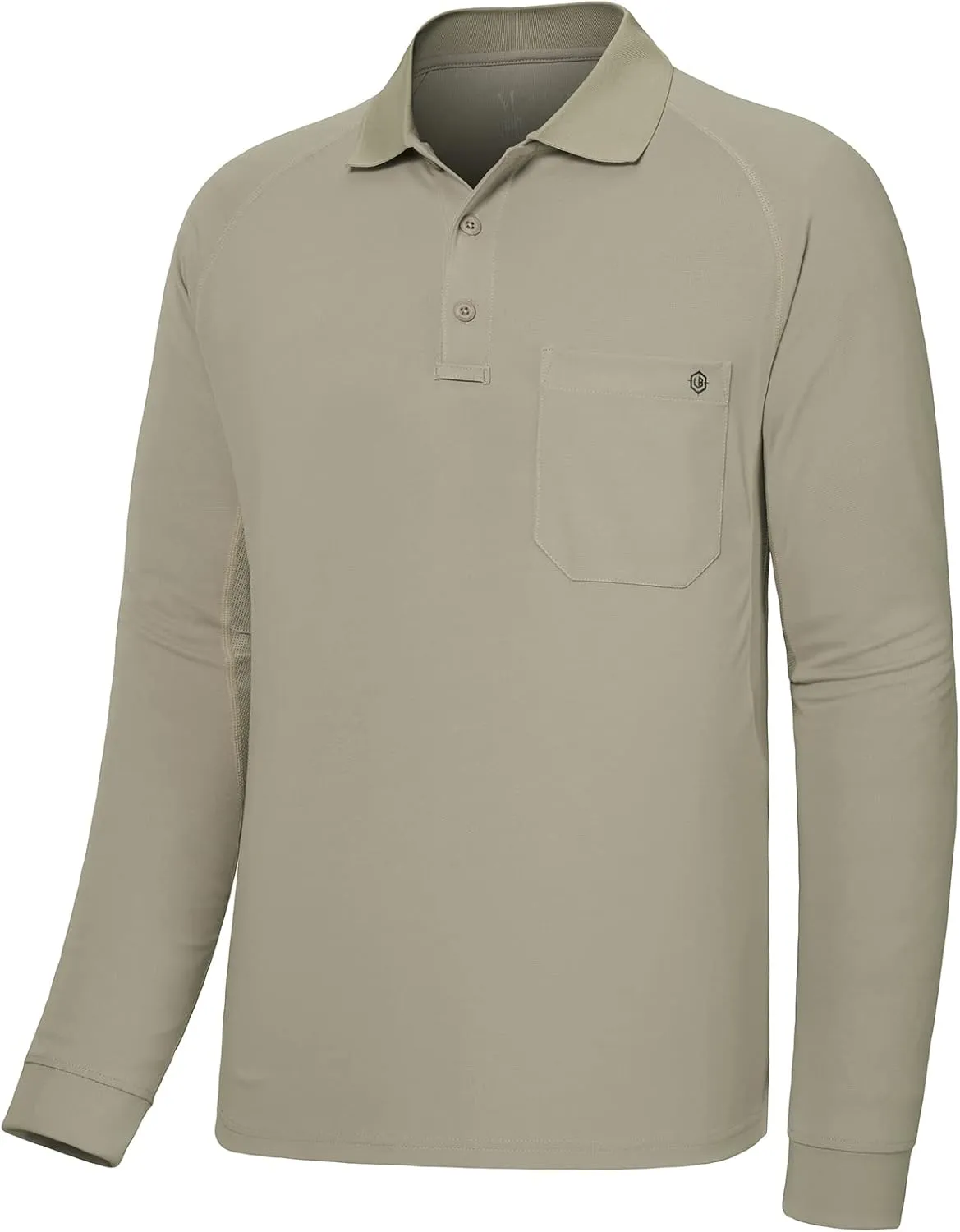 Lightbare Mens Performance Polo Shirt Moisture Wicking Quick Dry Tactical Pique Shirts Hiking Fishing Golf UPF 50